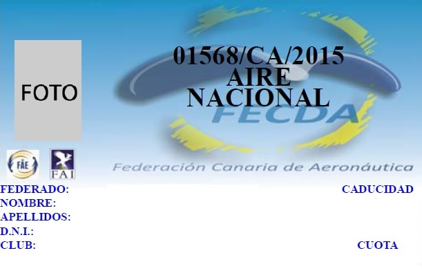 Carné federativo FECDA