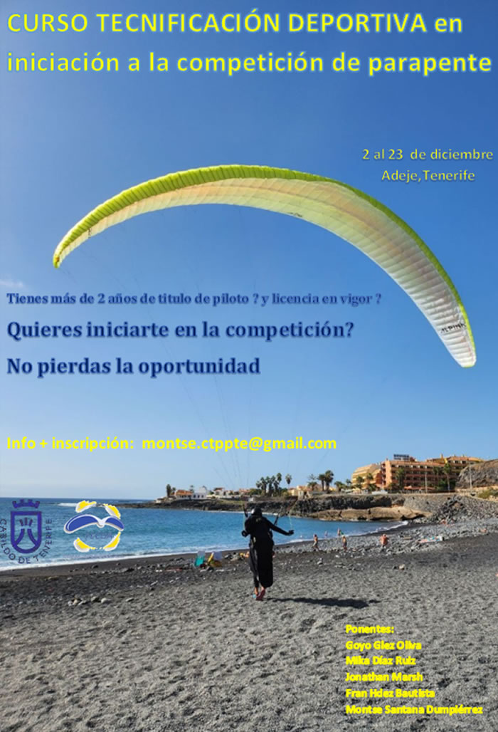 2022 - CURSO TECNIFICACIÓN: "Mejora del rendimiento deportivo en el Parapente”.